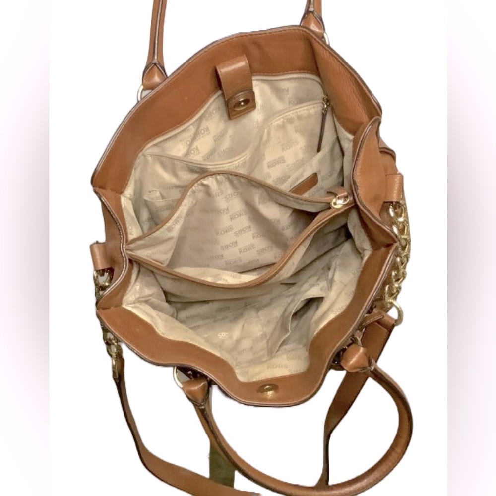 Traveler’s Delight Michael Kors Leather Hamilton Satchel in Acorn - Picture 7 of 7